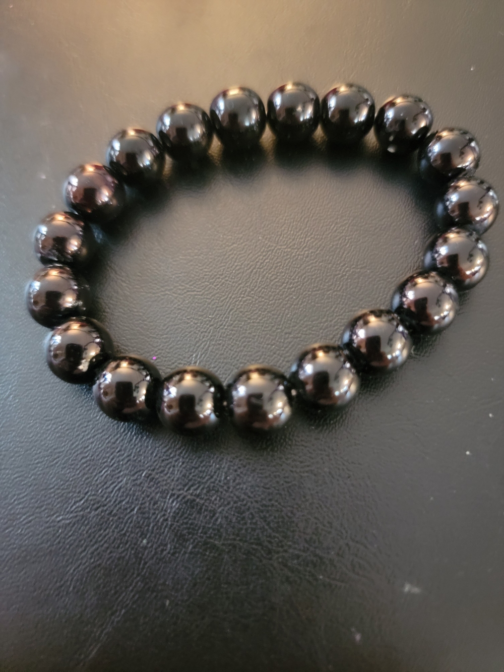 Classic Black Beaded Stretch Bracelet for Women